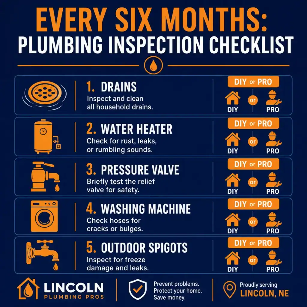 Six Months Plumbing Checklist