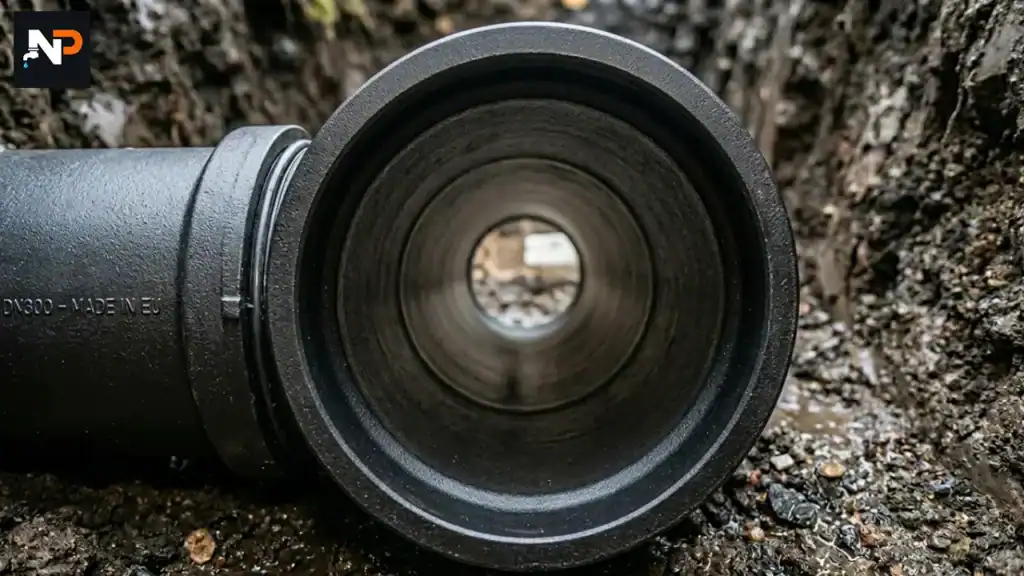 Clean sewer pipe interior with no blockage, shown during a camera inspection in Lincoln, NE